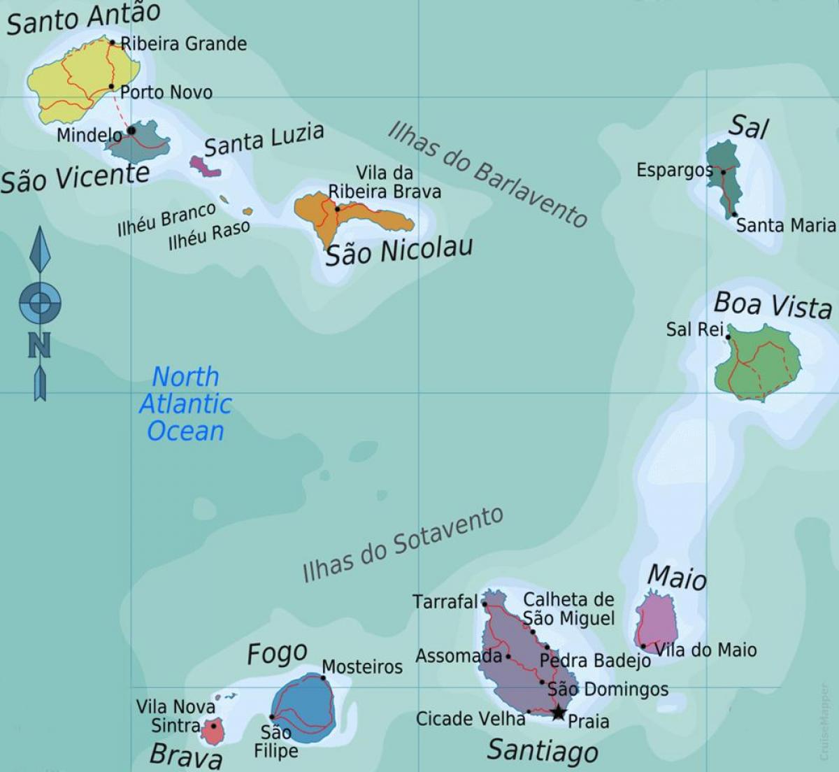 Cape Verde islands map location