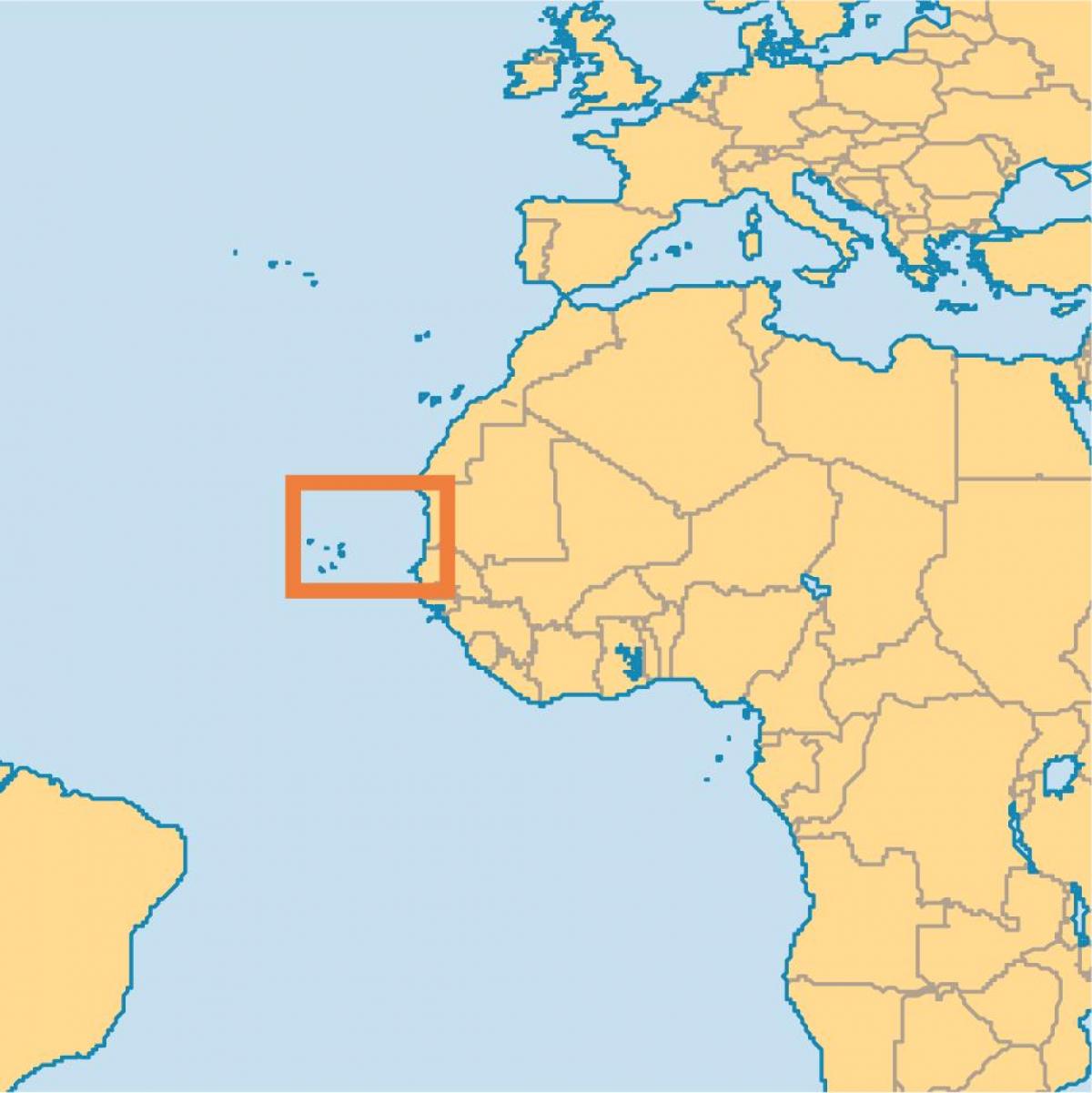 show Cape Verde on world map