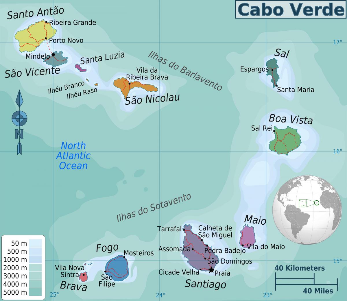 Cape Verde in map