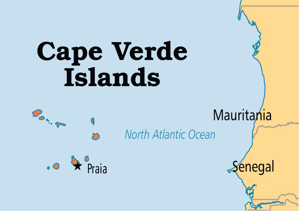 Map showing Cape Verde islands - Map of map showing Cape Verde islands ...