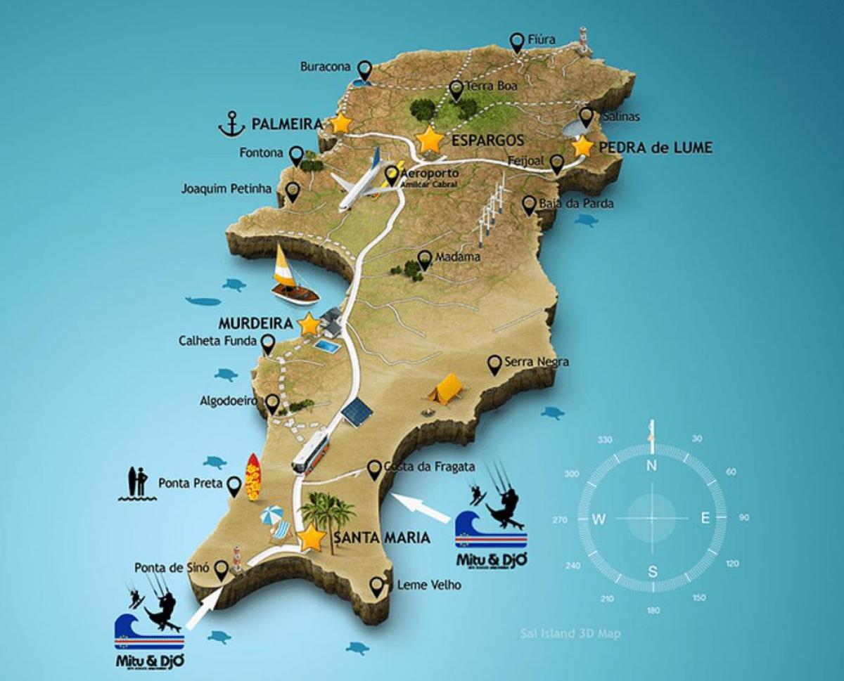 maria Cape Verde map - Map of santa maria Cape Verde (Western Africa - Africa)
